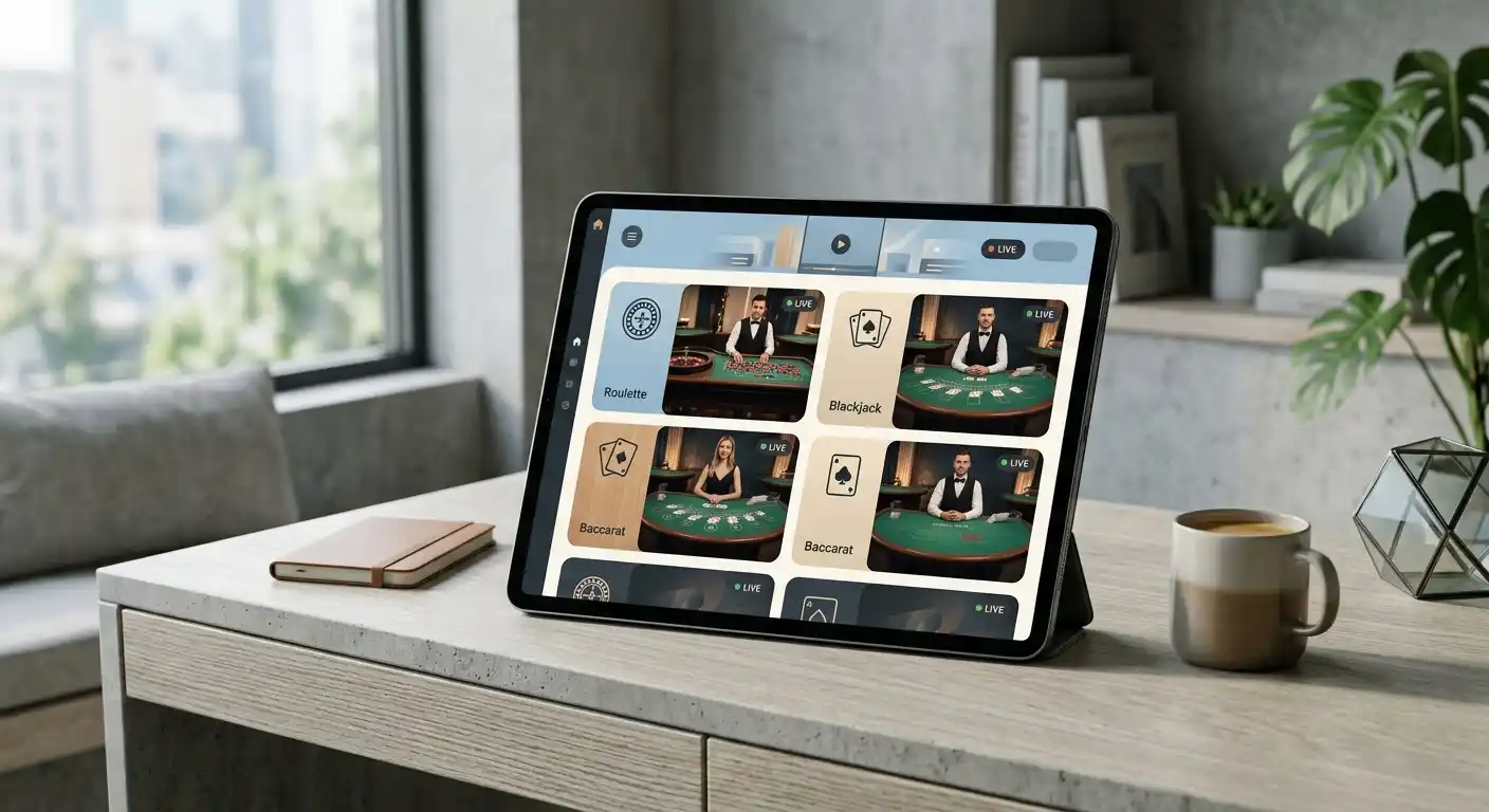 Current Caspero live casino lobby showing the live dealer category and game tiles